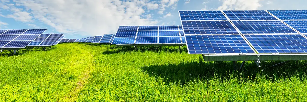 Das Foto zeigt eine Landflächen Photovoltaikanlage