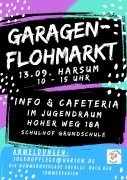 Das Bild zeigt das Werbeplakat für den Flohmarkt