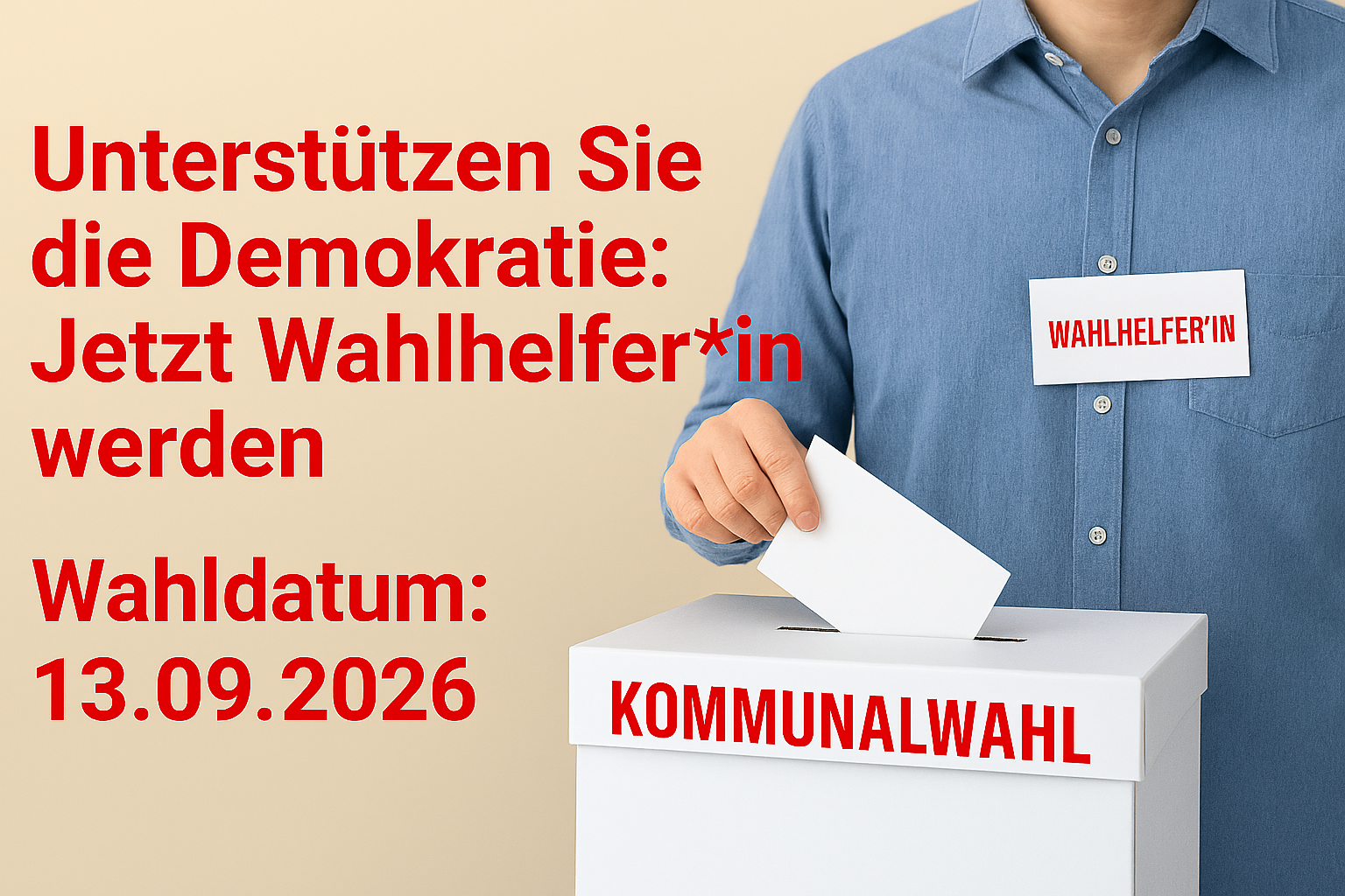 auf dem Bild sieht man eine Wahlurne und eine Person die einen Wahlzettel einschmeißt