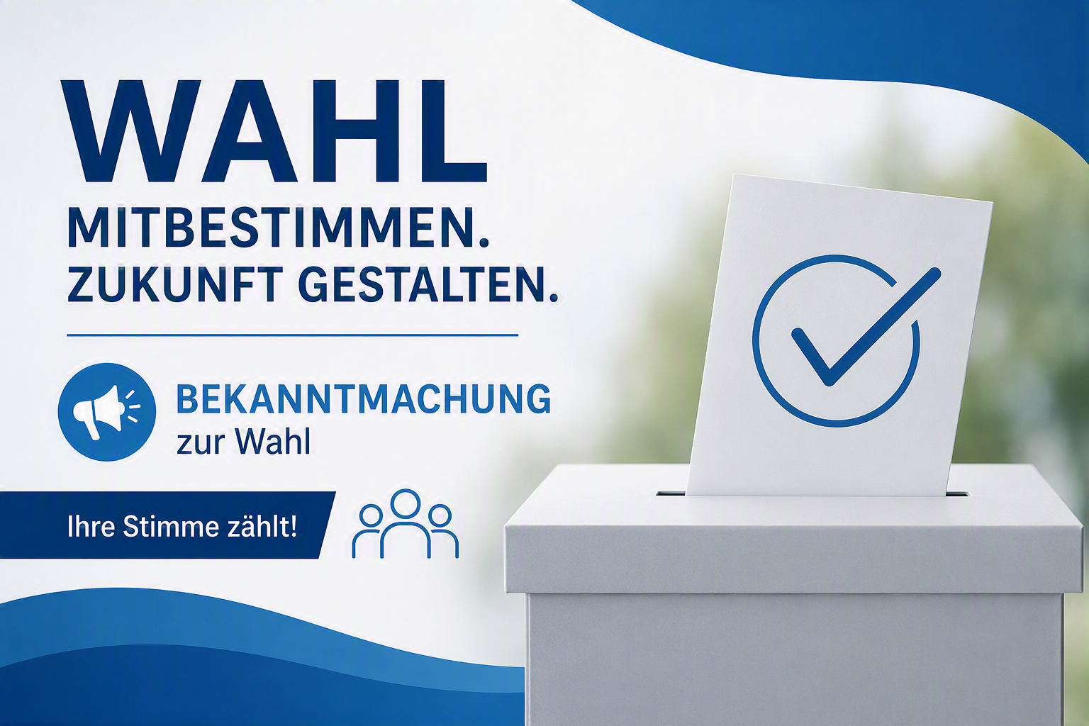 Auf dem Bild ist eine Wahlurne zu sehen und die Aufschrift das jede Stimme zählt