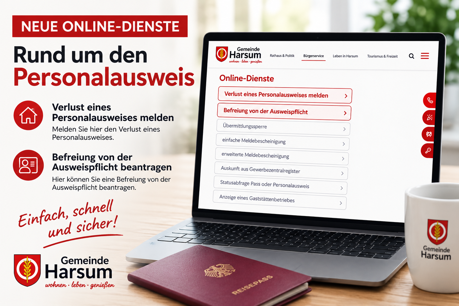 Auf dem Bild ist ein Laptop mit Hinweisen zu sehen