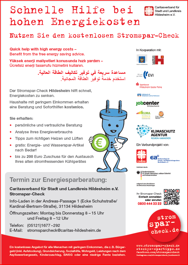 Auf dem Bild ist ein Flyer zum Energiesparen