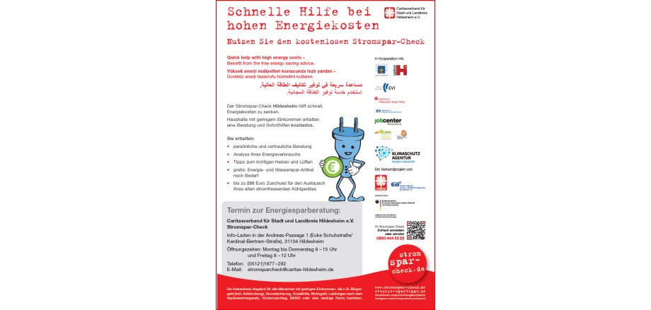 Auf dem Bild ist ein Flyer zum Energiesparen