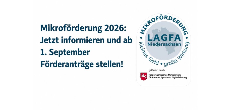 Auf dem Bild ist das Logo der LAGFA Mikroförderung kleines Geld große Wirkung