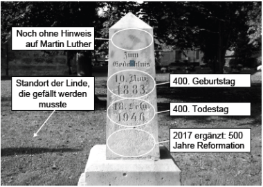 Das Foto zeigt den Lutherstein in Rautenberg