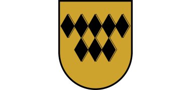 Das Wappen von Rautenberg schwarze Rauten auf goldenem Grund