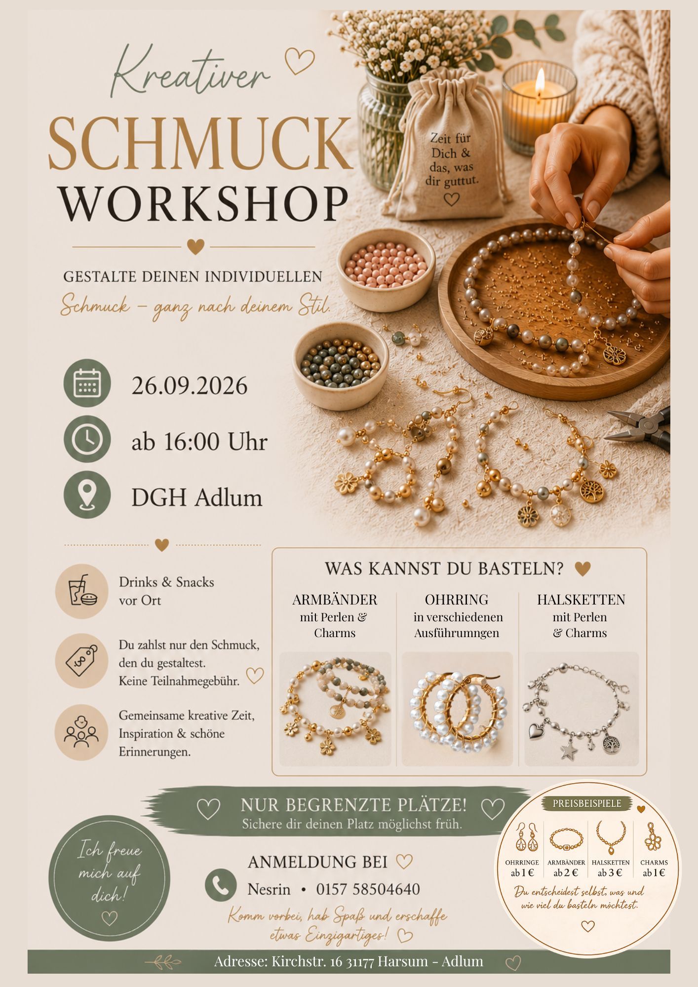 Flyer Schmuck Workshop  - 1