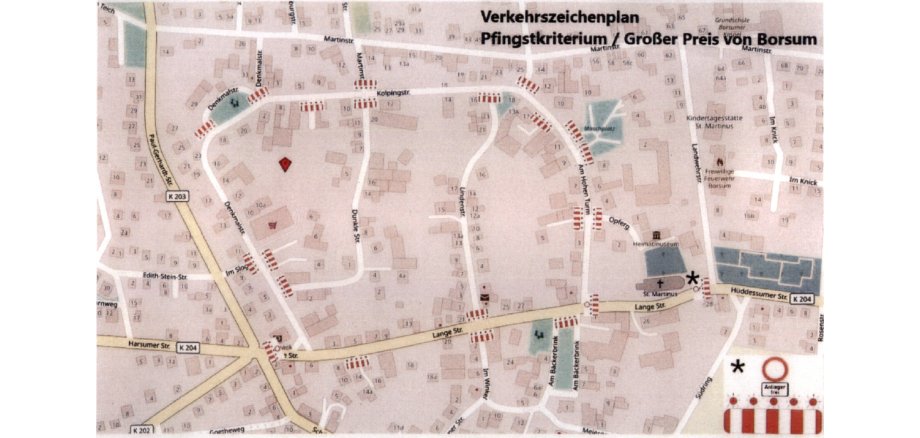 Verkehrszeichenplan Pfingstkriterium Borsum 2026