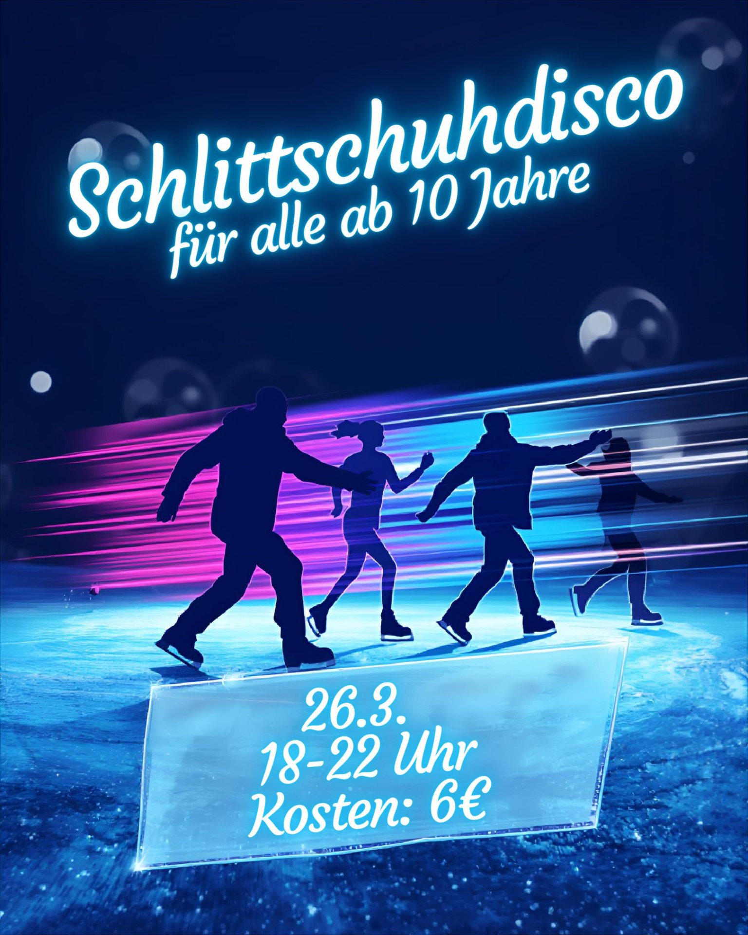 Auf dem Bild sind Schlittschuhläufer zu sehen